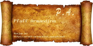 Pfaff Armandina névjegykártya